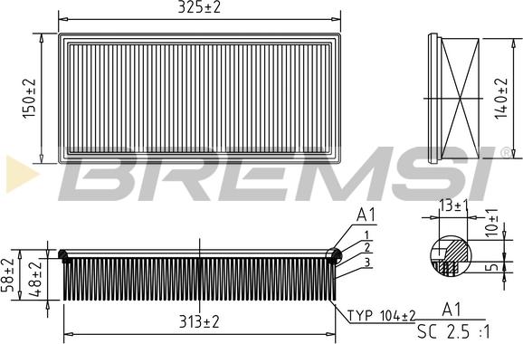 Bremsi FA1624 - Filtro aria autozon.pro