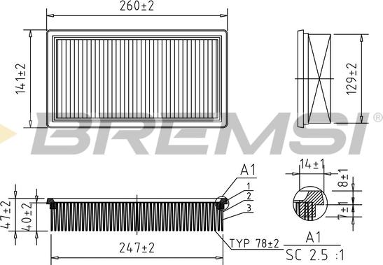 Bremsi FA1622 - Filtro aria autozon.pro