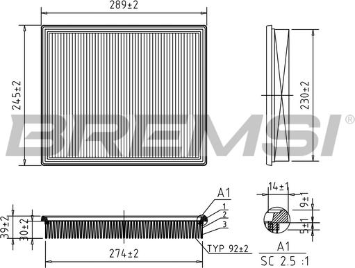 Bremsi FA1673 - Filtro aria autozon.pro