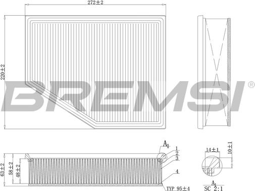 Bremsi FA1098 - Filtro aria autozon.pro