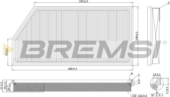 Bremsi FA1093 - Filtro aria autozon.pro