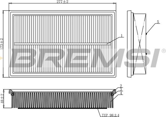 Bremsi FA1097 - Filtro aria autozon.pro