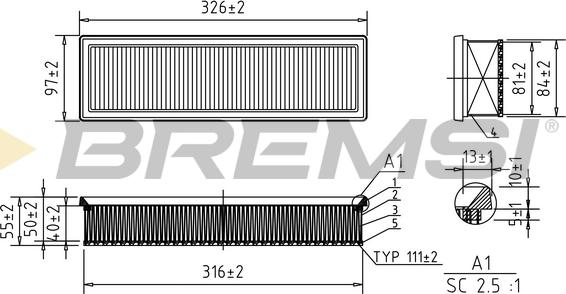 Bremsi FA1051 - Filtro aria autozon.pro