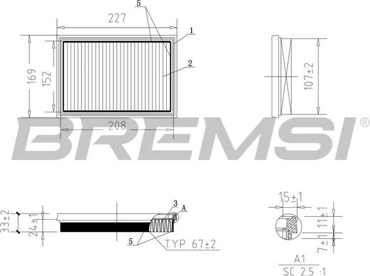 Bremsi FA1058 - Filtro aria autozon.pro