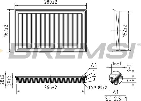 Bremsi FA1062 - Filtro aria autozon.pro