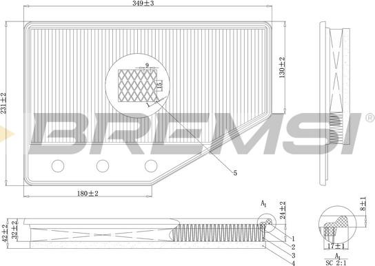 Bremsi FA1085 - Filtro aria autozon.pro