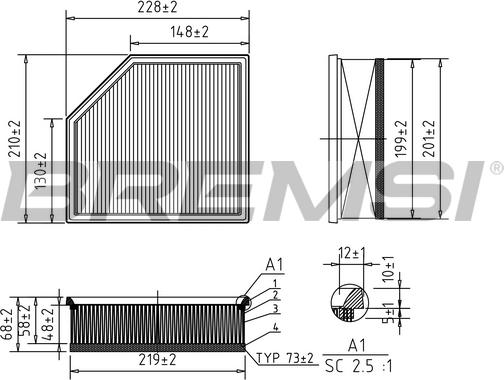 Bremsi FA1035 - Filtro aria autozon.pro