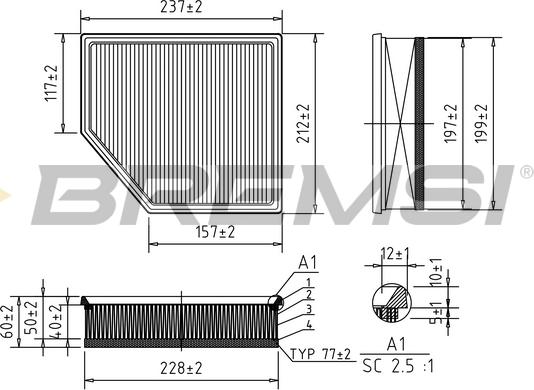 Bremsi FA1036 - Filtro aria autozon.pro