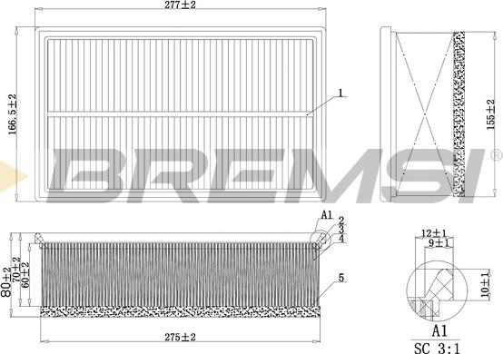 Bremsi FA1032 - Filtro aria autozon.pro