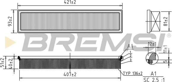 Bremsi FA1020 - Filtro aria autozon.pro