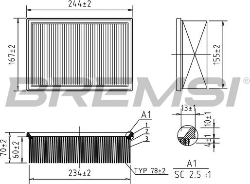 Bremsi FA1148 - Filtro aria autozon.pro