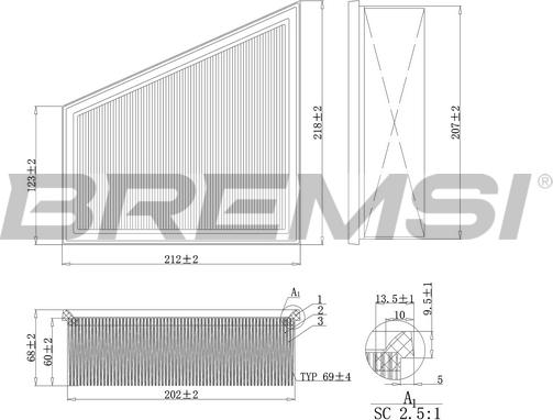 Bremsi FA1157 - Filtro aria autozon.pro