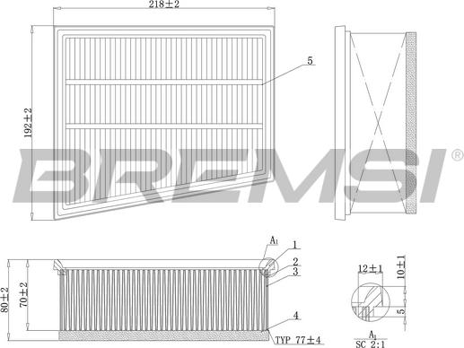 Bremsi FA1166 - Filtro aria autozon.pro