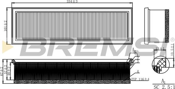 Bremsi FA1160 - Filtro aria autozon.pro