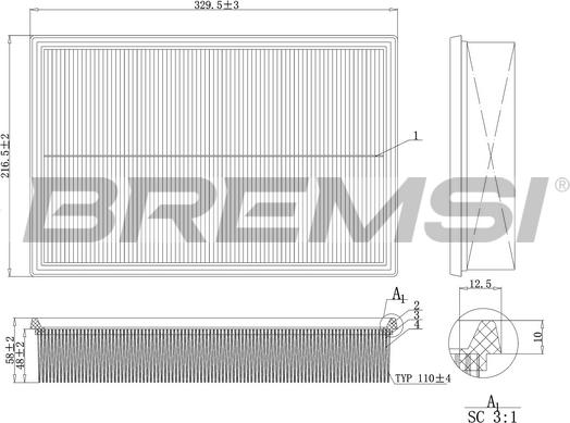 Bremsi FA1161 - Filtro aria autozon.pro