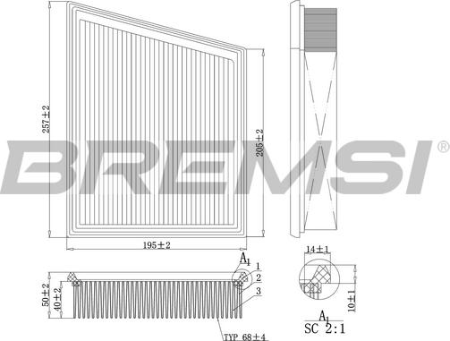 Bremsi FA1106 - Filtro aria autozon.pro