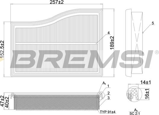 Bremsi FA1101 - Filtro aria autozon.pro