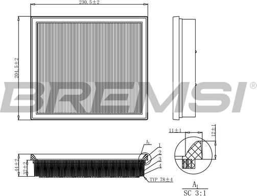 Bremsi FA1181 - Filtro aria autozon.pro