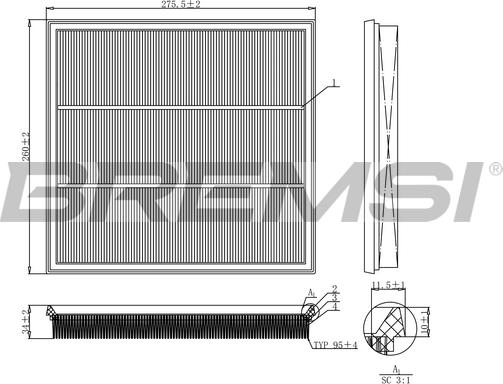 Bremsi FA1131 - Filtro aria autozon.pro