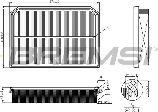 Bremsi FA1132 - Filtro aria autozon.pro