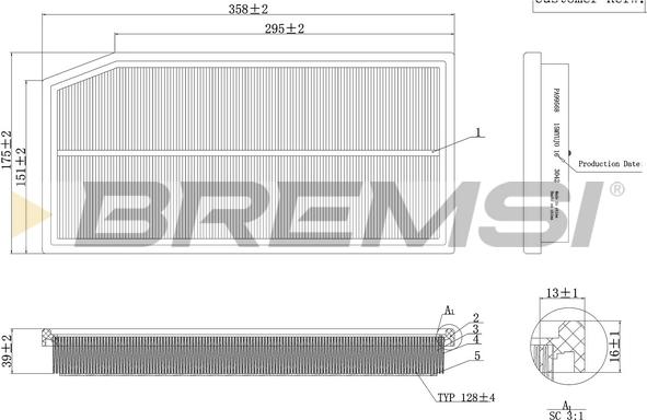 Bremsi FA1124 - Filtro aria autozon.pro