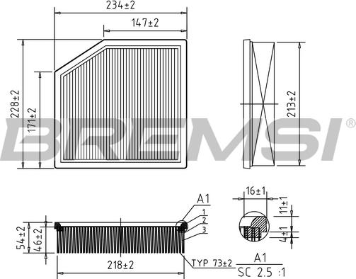 Bremsi FA1128 - Filtro aria autozon.pro