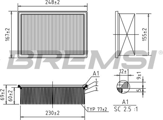 Bremsi FA1349 - Filtro aria autozon.pro