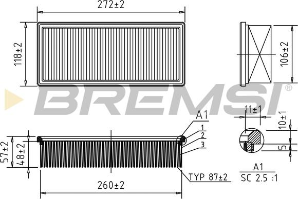 Bremsi FA1353 - Filtro aria autozon.pro