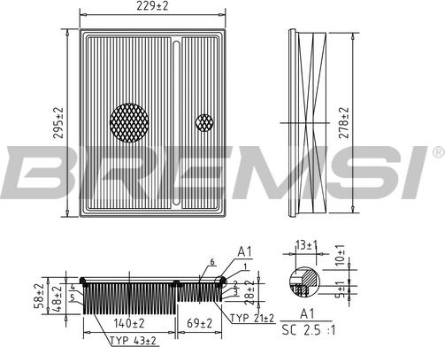 Bremsi FA1368 - Filtro aria autozon.pro