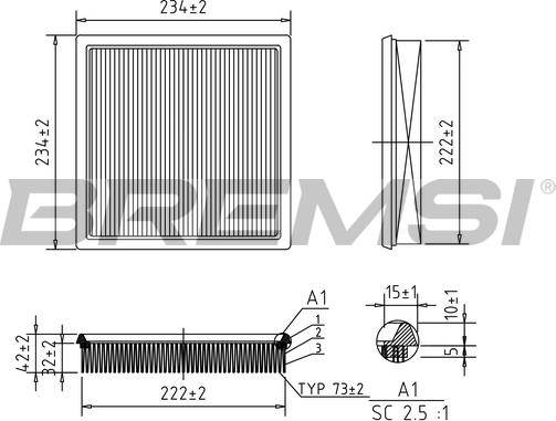 Bremsi FA1384 - Filtro aria autozon.pro