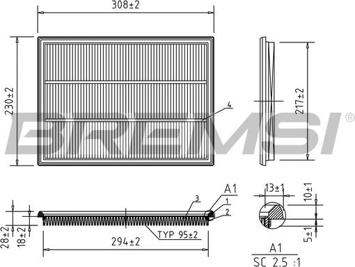 Bremsi FA1379 - Filtro aria autozon.pro