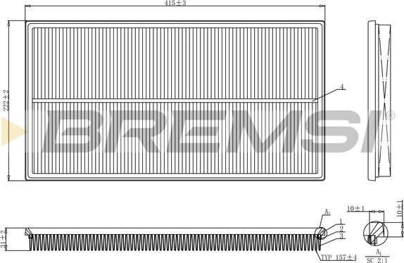 Bremsi FA1244 - Filtro aria autozon.pro