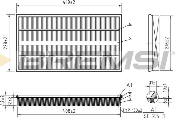 Bremsi FA1245 - Filtro aria autozon.pro