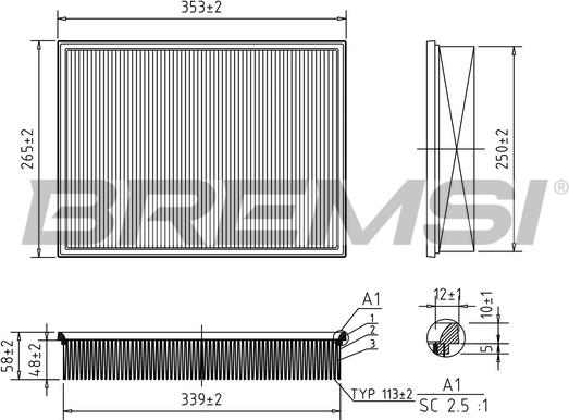 Bremsi FA1246 - Filtro aria autozon.pro