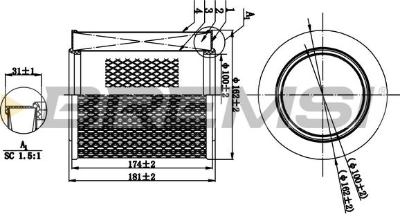 Bremsi FA1260 - Filtro aria autozon.pro