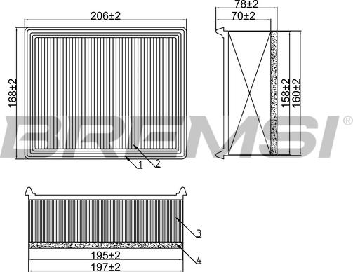 Bremsi FA1263 - Filtro aria autozon.pro