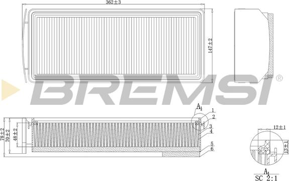 Bremsi FA1205 - Filtro aria autozon.pro