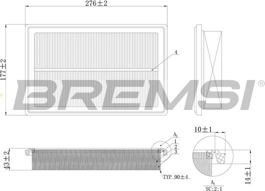 Bremsi FA1206 - Filtro aria autozon.pro