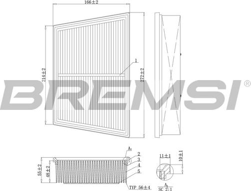 Bremsi FA1208 - Filtro aria autozon.pro