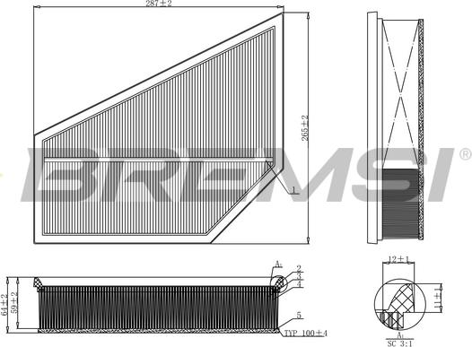 Bremsi FA1215 - Filtro aria autozon.pro