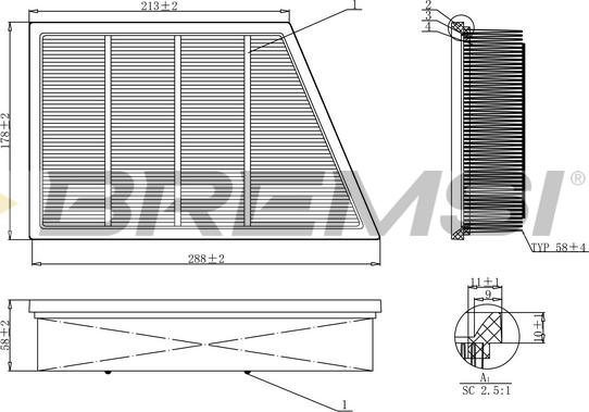 Bremsi FA1210 - Filtro aria autozon.pro