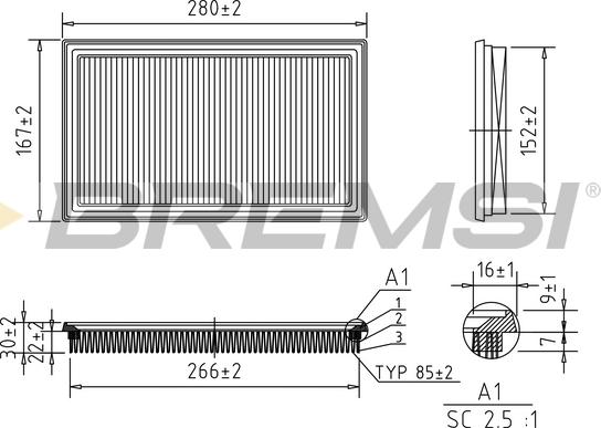 Bremsi FA1212 - Filtro aria autozon.pro