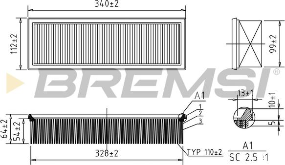 Bremsi FA1234 - Filtro aria autozon.pro