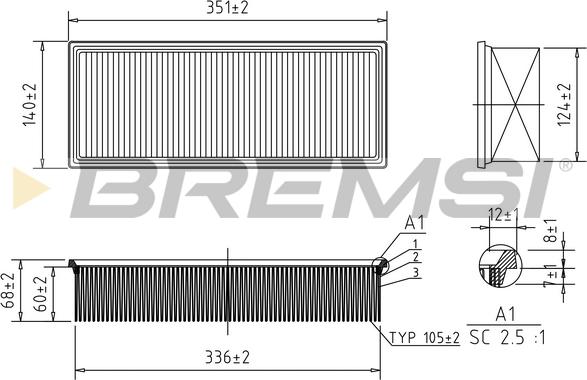 Bremsi FA1236 - Filtro aria autozon.pro