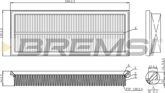 Bremsi FA1238 - Filtro aria autozon.pro