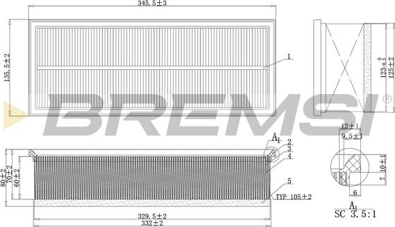 Bremsi FA1237 - Filtro aria autozon.pro