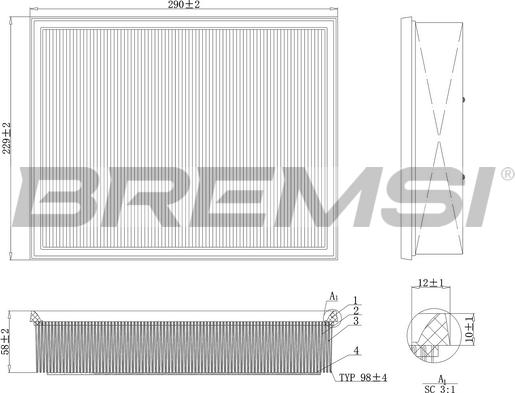 Bremsi FA1225 - Filtro aria autozon.pro