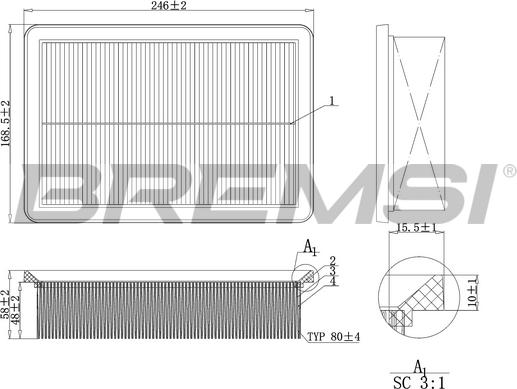 Bremsi FA1227 - Filtro aria autozon.pro