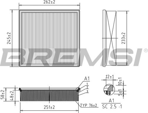 Bremsi FA2088 - Filtro aria autozon.pro