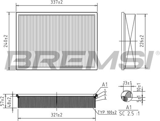 Bremsi FA2169 - Filtro aria autozon.pro